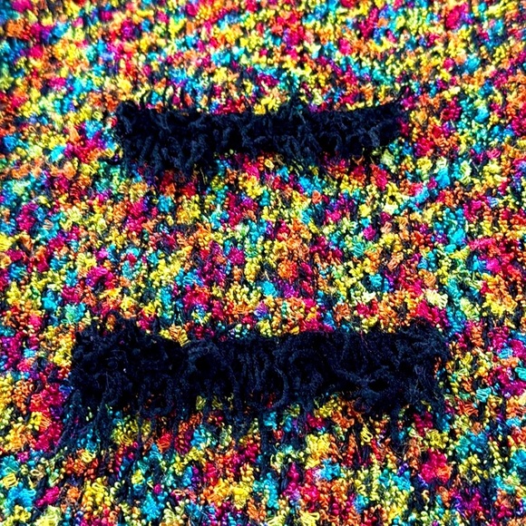 Christine Rotelli Multicolor Boucle Knit Fringe Trim Sweater Artistic Designer - Picture 6 of 10